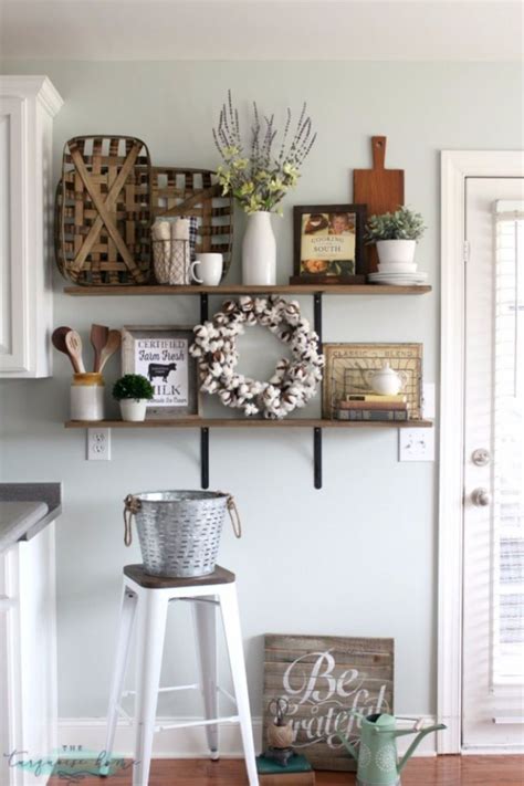 Rustic Farmhouse Wall Color Scheme Ideas 210 Farmhouse Shelves Decor