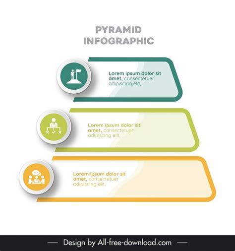 Pyramid Infographic Template Elegant Flat Geometry Vectors Graphic Art