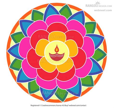 Diya Rangoli Design For Diwali By Webneel 7