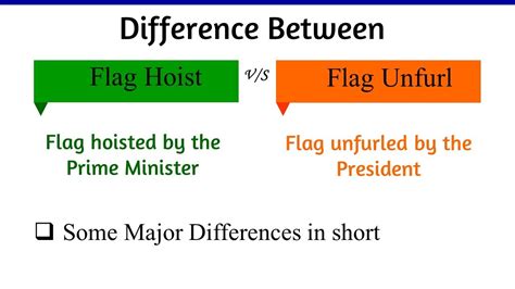 Flag Hoist V S Unfurl Difference Between August And January