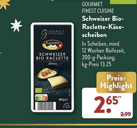 Gourmet Finest Cuisine Schweizer Bio Raclette Kase Scheiben Angebot Bei