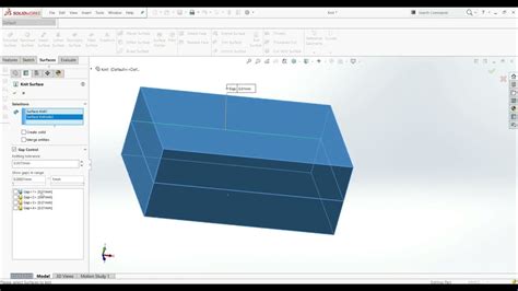 Solidworks Tutorial Knit Surfaces Youtube