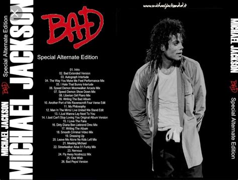 Michael Jackson Bad Album Back Cover