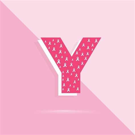 Pink color letter y logo and icon for breast cancer awareness month ...