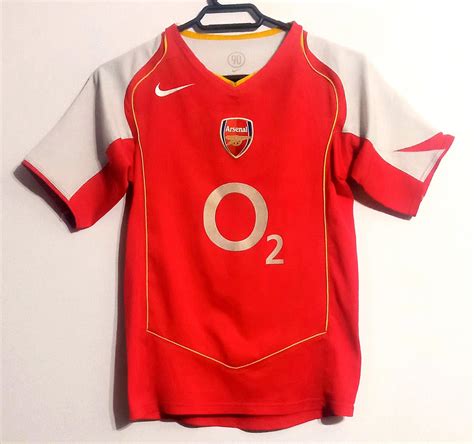 Arsenal Home Maillot De Foot 2004 2005 Sponsored By O2