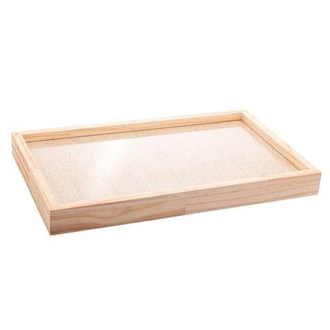 Bandeja Para Servir Café De Madeira Sisal Pinus 62cm X 30cm X 22cm