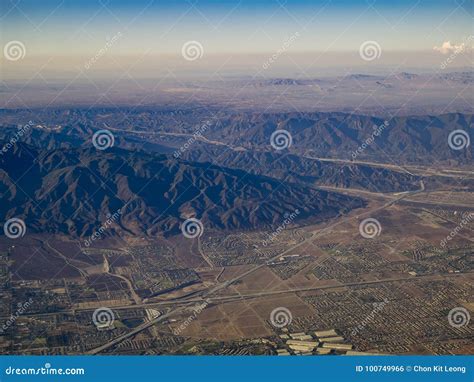 Aerial View Of San Bernardino Mountains View From Window Seat I Stock