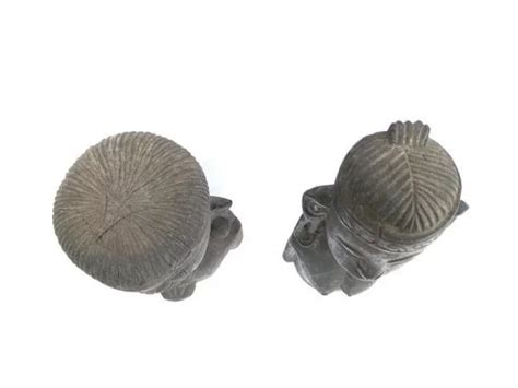 Half Body Statue Antique Borneo Naked Penan Dayak Sculpture