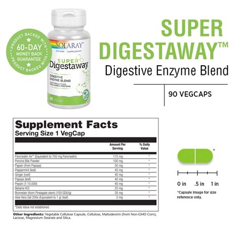 Solaray Super Digestaway Digestive Enzyme Blend | Healthy Digestion ...