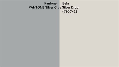 Pantone Silver C Vs Behr Silver Drop 790C 2 Side By Side Comparison