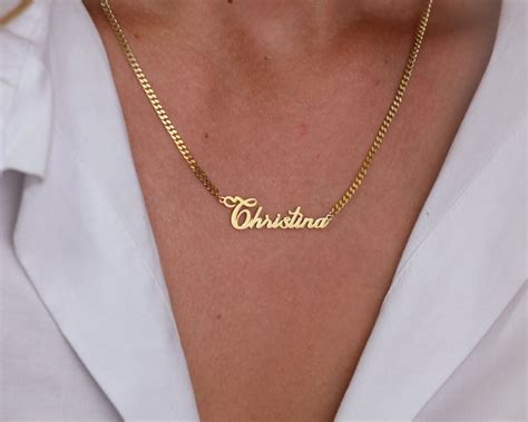 Personalized Necklace 14k Gold Name Necklace Custom Name Etsy