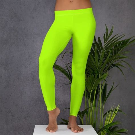 Neon Green Womens Casual Leggings Bright Green Fancy Dressy Tights