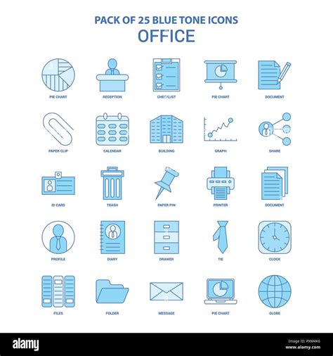 Office Blue Tone Icon Pack Icon Sets Stock Vector Image Art Alamy