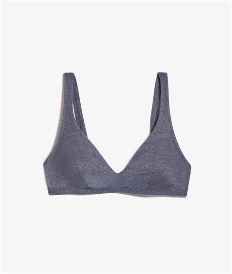 Triangle Iridescent Bikini Top Sambaia Gris Clair Etam