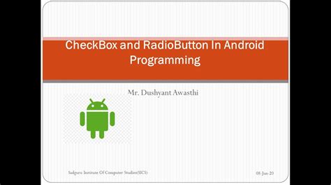 Checkbox And Radiobutton In Android Programming Youtube