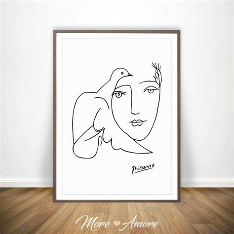 Picasso Poster Picasso Dove Print Picasso Woman And Dove Poster Pablo