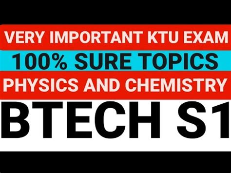 Ktu Btech S Physics And Chemistry Very Important Topics Youtube