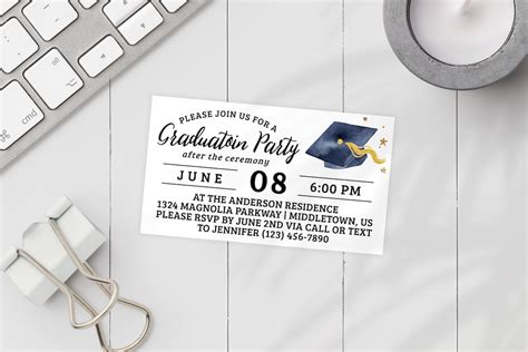 Graduation Party Insert Enclosure Card Avery Template X