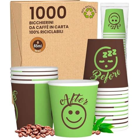 Downupcup Lot De 1000 Verres En Papier Pour Café 65 Ml Vert Écologiques