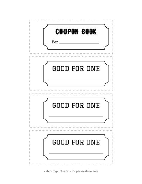 Printable Diy Coupon Book Template