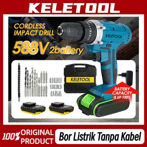 Jual KELETOOL Mesin Bor Baterai Mesin Bor Listrik Cordless Hammer