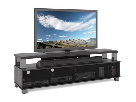 Bromley Black Wooden Two Tier Tv Stand For Tvs Up To 80 — Corliving