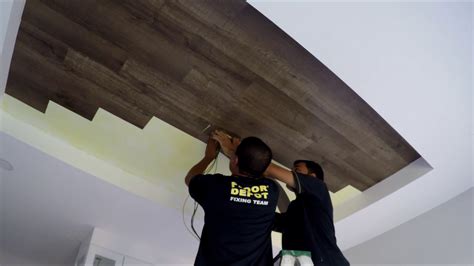 Vinyl Ceiling Plank Installation | Shelly Lighting