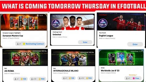 What Is Coming On Tomorrow Thursday And Next Monday In Efootball