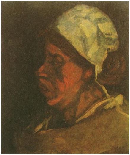 Head Of A Peasant Woman With White Cap By Vincent Van Gogh