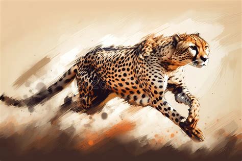 A Fierce And Agile Cheetah Sprinting Across The Savanna Showing Off