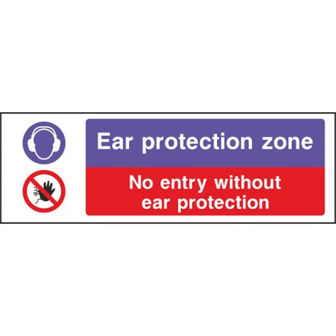 Ear Protection Zone Landscape Sign With Uk