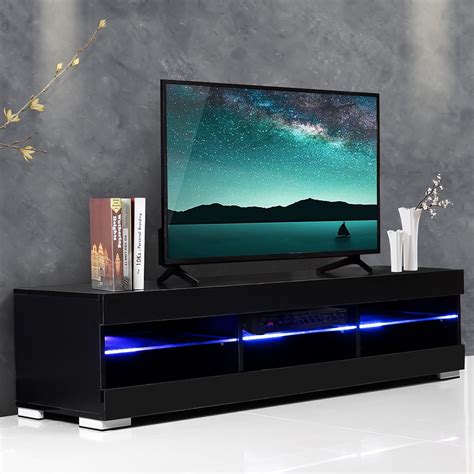 57 TV Stand Modern Decorative Cabinet With Multi Mode LED Lights