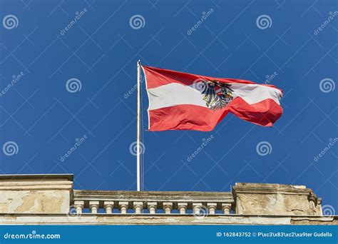 Austrian Flag In The Wind Stock Photo Image Of Pole