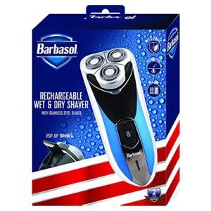 Barbasol Rechargeable Electric Wet and Dry Rotary Shaver with Stainless ...