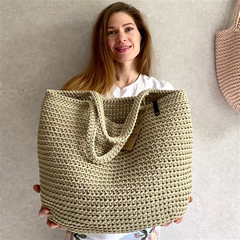 Crochet Tote Bag Xxl Size Extra Large Tote Bag Blue Bag Etsy