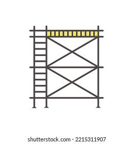 Scaffolding Construction Flat Line Icon Vector Stock Vector Royalty