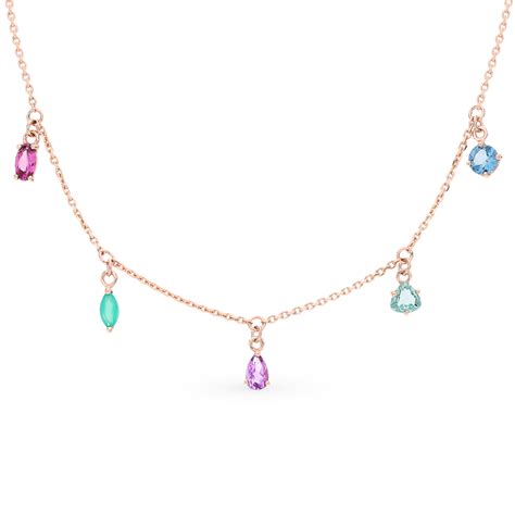 Колье из золота с миксом камней, цена. 29 610, арт. 232480 | Ювелирные ...