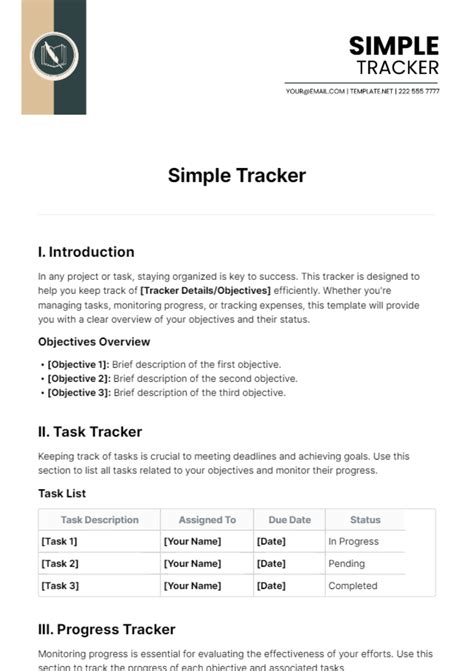 Free Simple Tracker Template - Edit Online & Download | Template.net