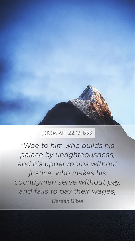 Jeremiah 22 13 BSB Mobile Phone Wallpaper Woe To Him Who Builds His