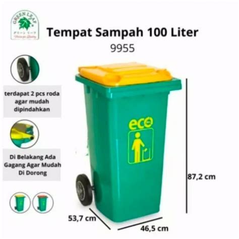 Jual Atari Kotak Tempat Sampah Liter Roda Eco Dustbin Shopee