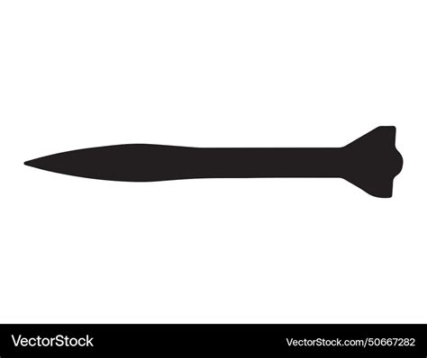 Military missile silhouette art Royalty Free Vector Image