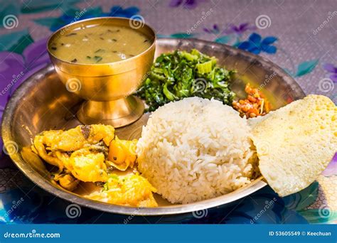 Dal Bhat Traditional Nepali Meal Platter With Rice Lentils Soup