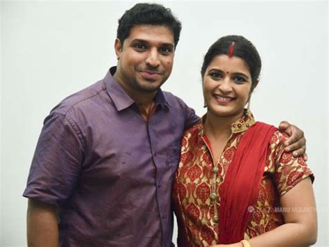 Malayalam Television Actress Shalu Kurian With Her Husband Malayalam