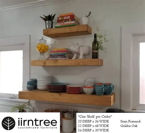 Wood Floating Shelves Inches Deep Rustic Shelf Etsy