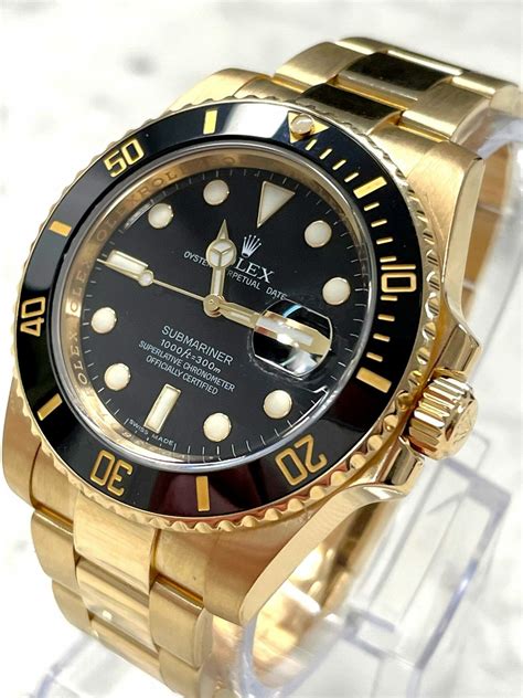 Rolex Ln Submariner Date Yellow Gold Black Dial