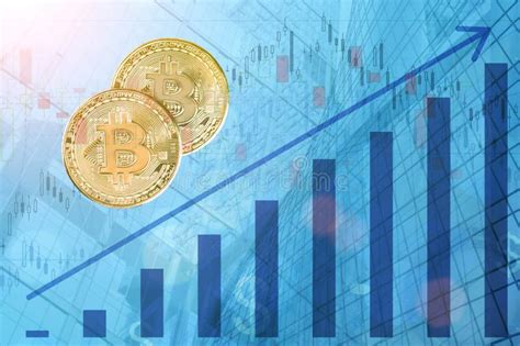 Bitcoin Price Growthrise Of Cryptocurrency In The Stock Market Financial Charts Of The