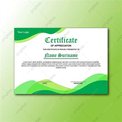 Certificate Green Template Download On Pngtree