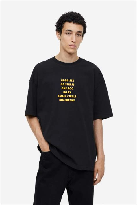 Good Sex No Stress One Boo No Ex Small Circle Big Checks Oversized T Shirt Swag Shirts