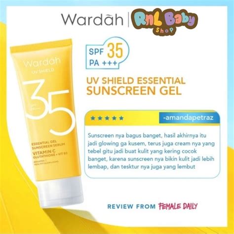 Jual Wardah Uv Shield Essential Sunscreen Gel Spf35 Pa 40 Ml Shopee Indonesia