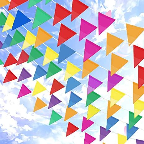 Topeedy M Multicolor Bunting Banner Nylon Pennant Banners With